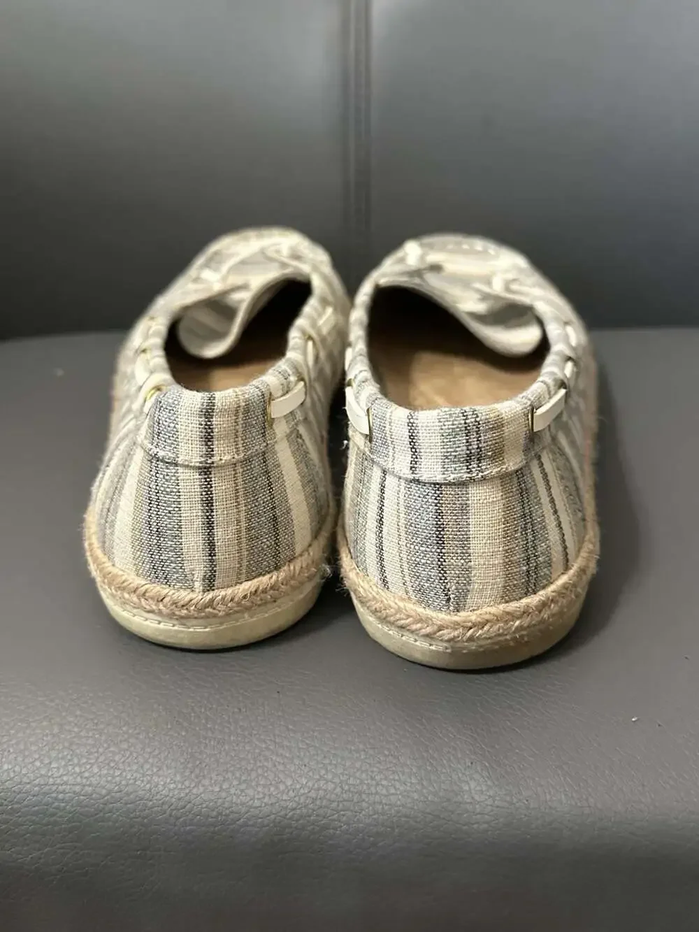 St. John's Bay Flex Form Striped Espadrille Boat Shoes Slip On Size 9